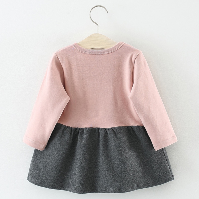 Girls' Casual Dress with O-Neck