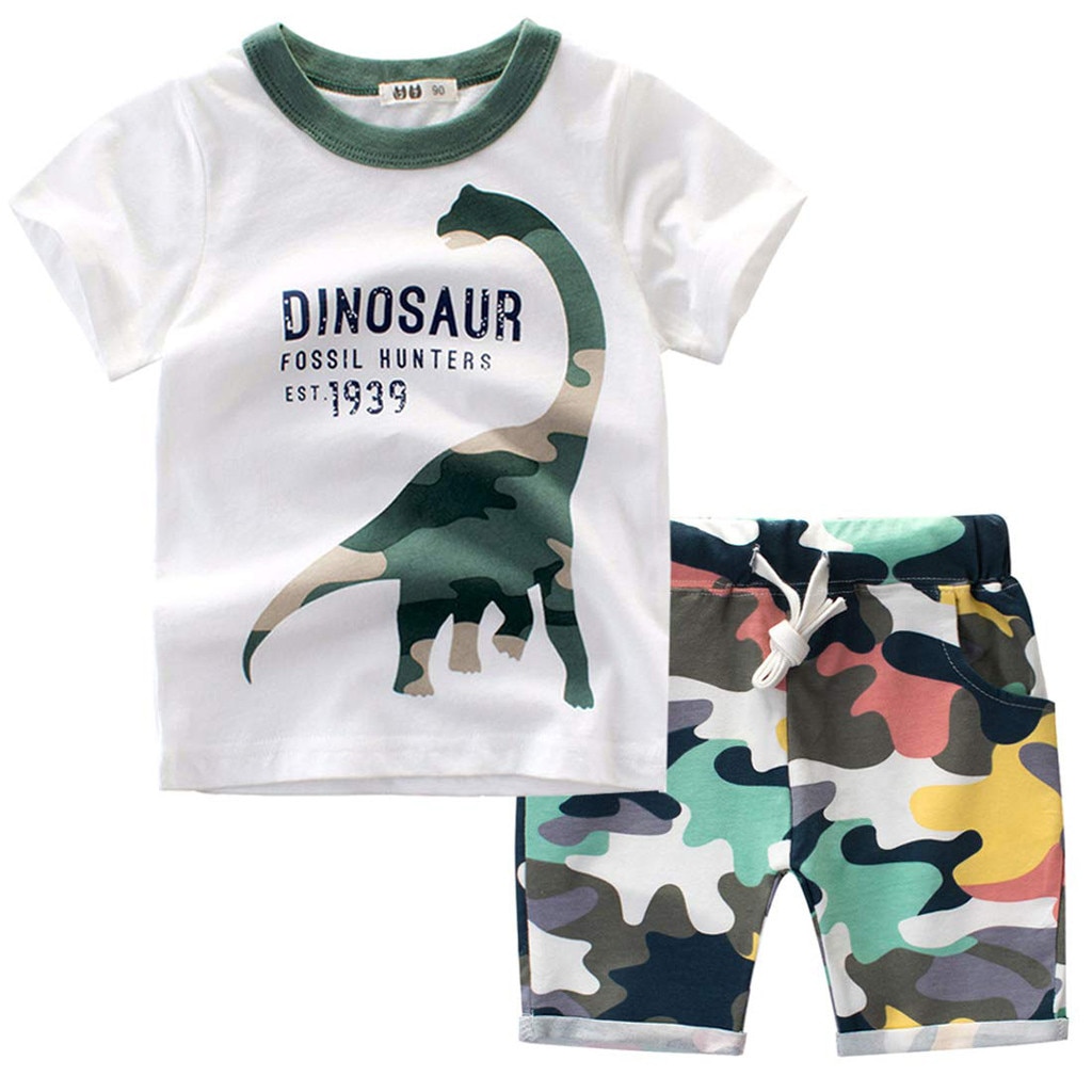 Boy's Summer Dinosaur Clothing Set