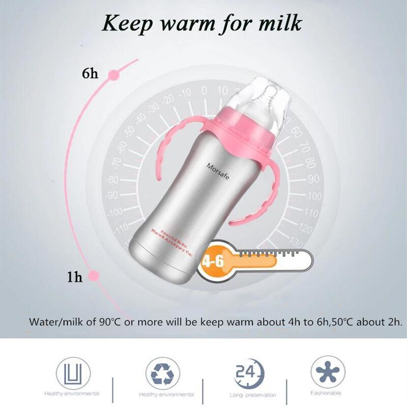 Multifunction Stainless Steel Baby Feeding Thermos Bottle